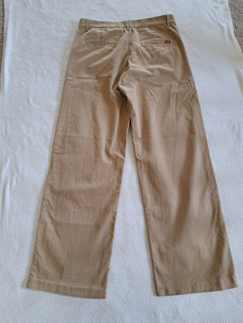Levi's Baggy Trousers Womens Size 28 Wide Leg Pants Tan Unbasic Khaki Classic - Picture 13 of 14